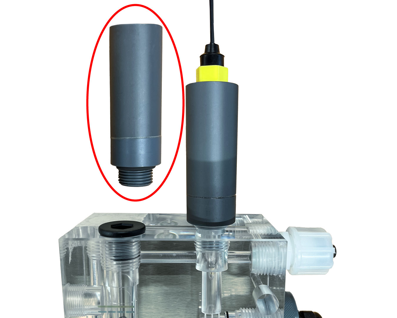 Adapter lang für Elektroden-Einbau in Cl-Messzelle 1/2